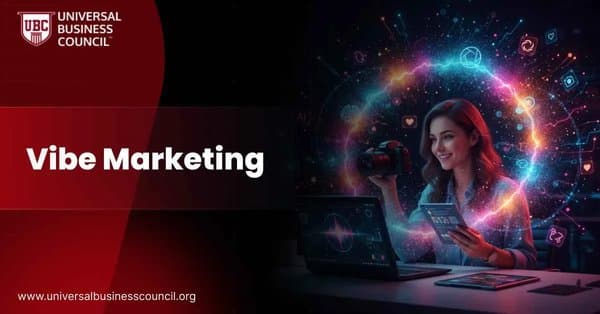 A creative professional surrounded by glowing digital icons, holding a camera while using a tablet and laptop, symbolizing emotion-driven marketing through AI.