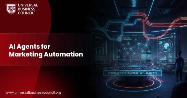 A futuristic control room with holographic screens showing real-time automation, analytics, and campaign data, symbolizing AI-driven marketing automation.