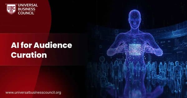A glowing digital human figure surrounded by holographic silhouettes of people, symbolizing AI-driven audience targeting and segmentation.