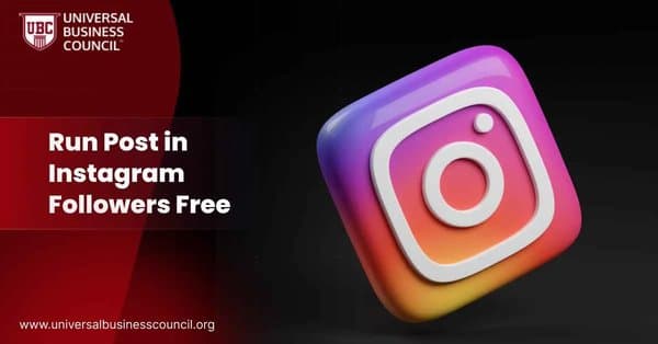 3D Instagram logo in vibrant gradient colors with the text “Run Post in Instagram Followers Free” on the left side.