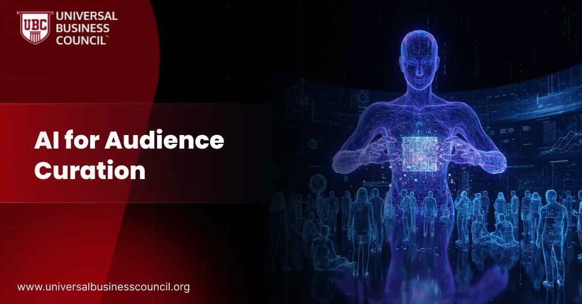A glowing digital human figure surrounded by holographic silhouettes of people, symbolizing AI-driven audience targeting and segmentation.