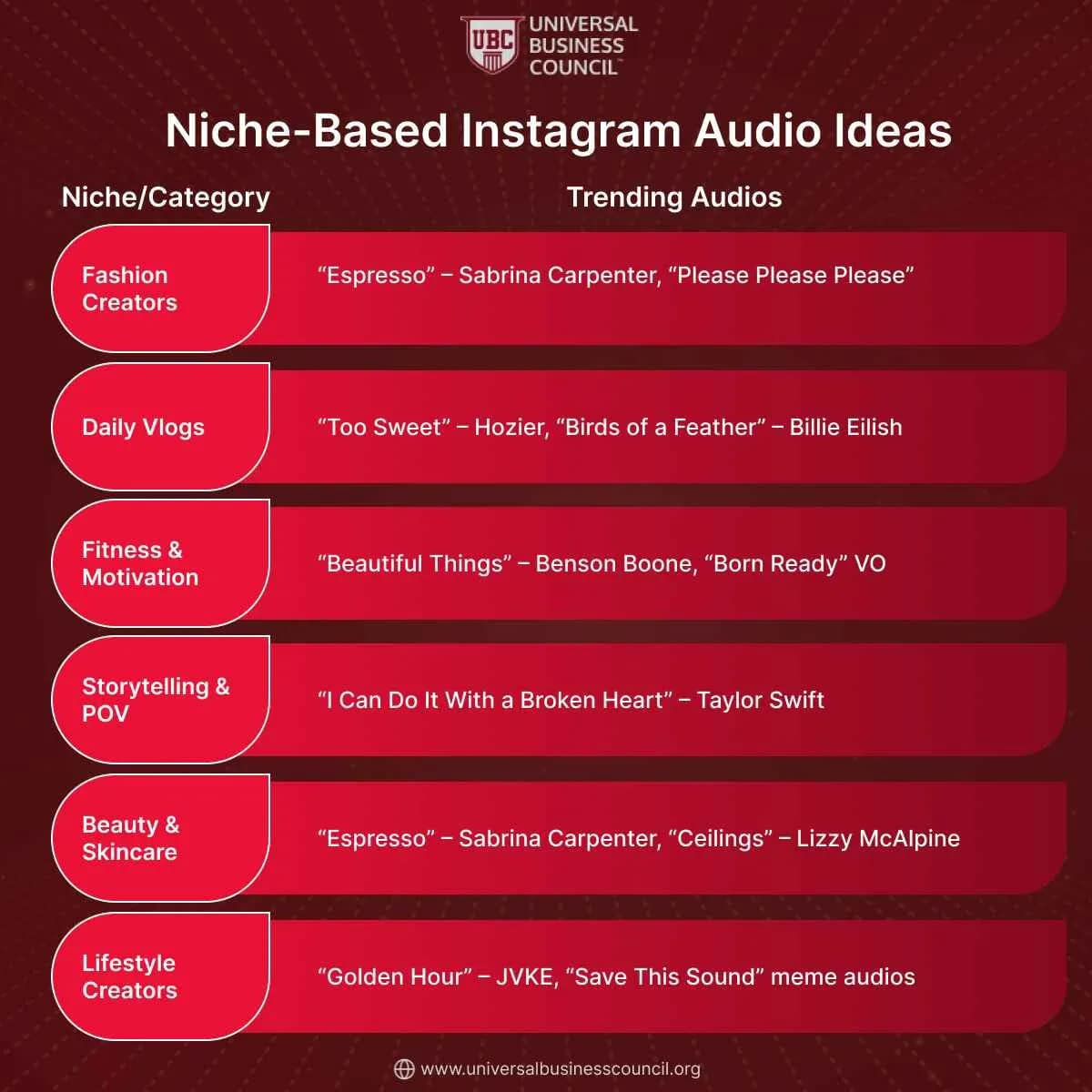 Niche-Based Instagram Audio Ideas