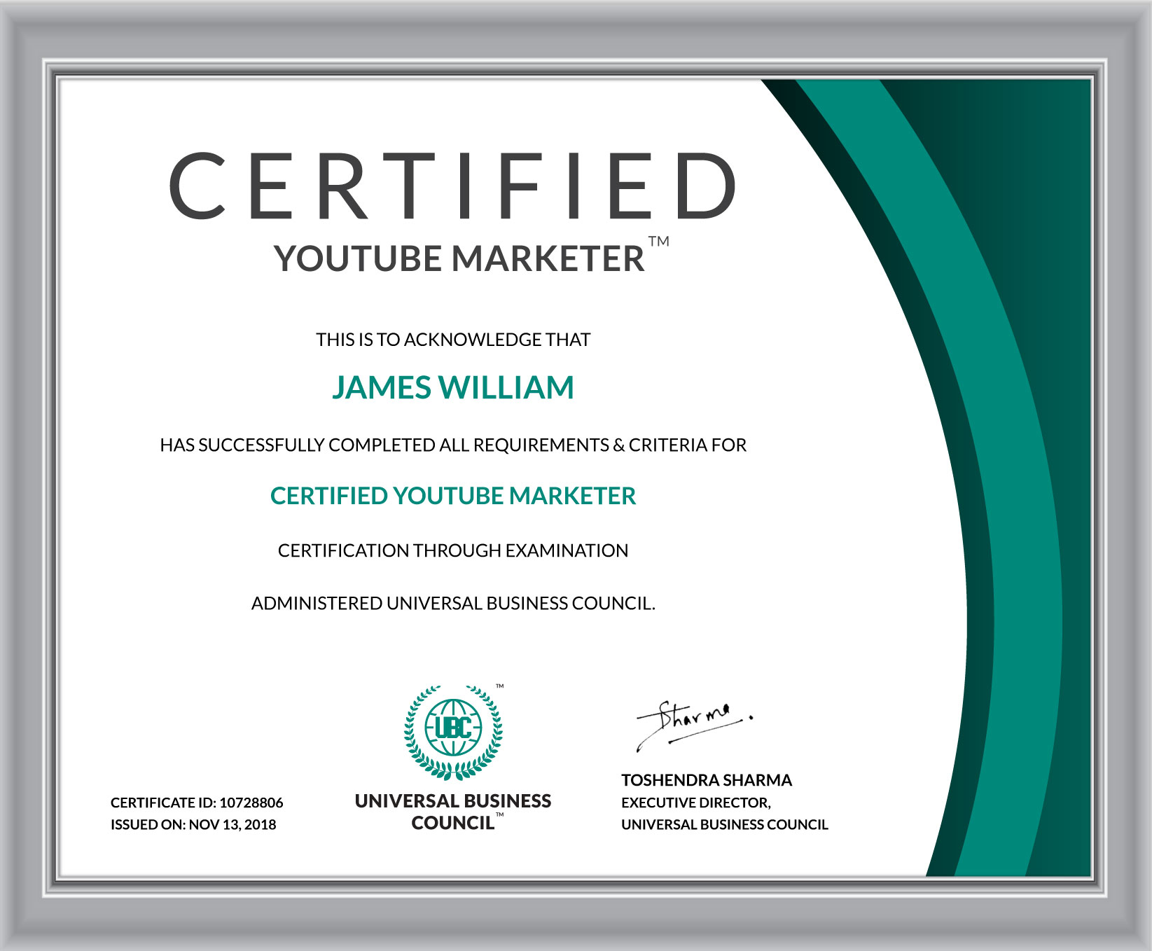 Certificate-Youtube-Marketer-UBC-FRAME